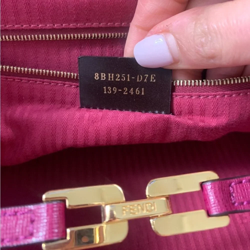 Fendi Medium 2Jours Fuchsia Pink Leather Satchel Tote - Picture 10 of 16